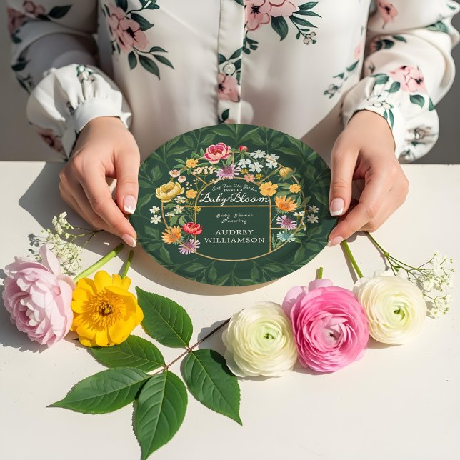 Baby in Bloom Floral Garden Greenhouse Baby Dusche Pappteller (Baby in Bloom Floral Garden Greenhouse Baby Shower Paper Plates)