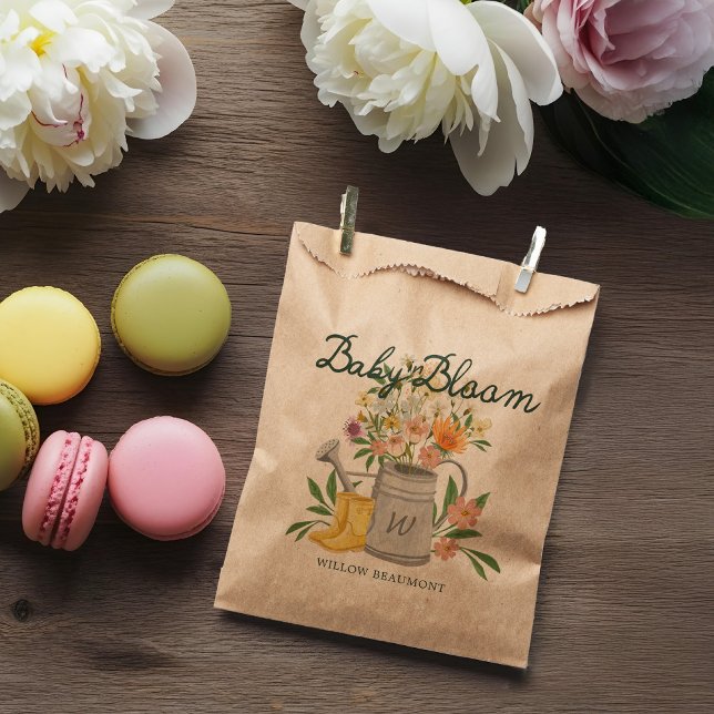 Baby in Bloom Floral Garden Rain Boots Baby Dusche Geschenktütchen (Baby in Bloom Floral Garden Rain Boots Baby Shower Favor Bag)