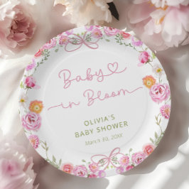 Baby in Bloom Floral Girl Babydusche Pappteller