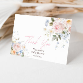 Baby in Bloom Floral Pink Babydusche Dankeskarte