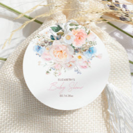 Baby in Bloom Floral Pink Babydusche Geschenkanhänger