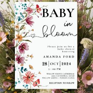 Baby in Bloom Floral Spring & Summer Baby Dusche Einladung