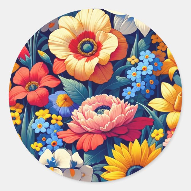 Baby in Bloom Floral Vine Leaf Babydusche Runder Aufkleber (Vorderseite)