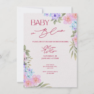 Baby in Bloom Floral Watercolor Baby Shower Invita Einladung