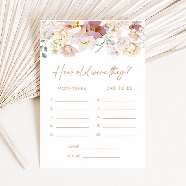 Baby in Bloom Floral Wie alt waren sie? (Spring Wildflower Baby Shower How Old were They Game)