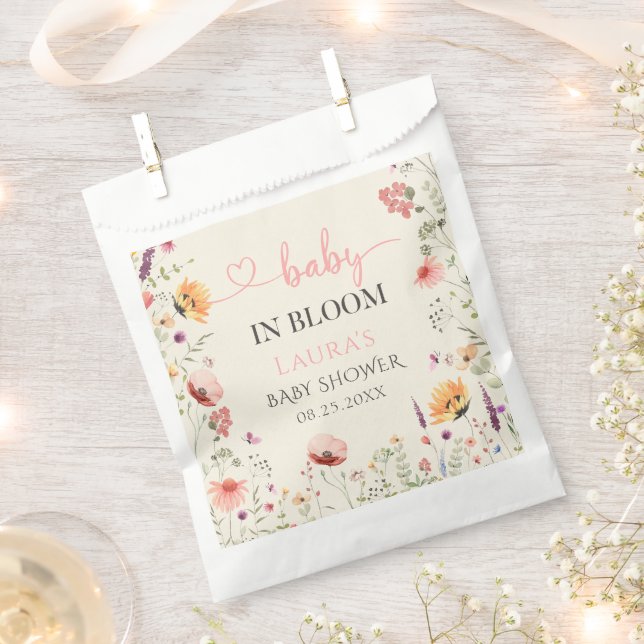 Baby in Bloom Floral Wildblume Kinderdusche Geschenktütchen (Ausgeschnitten)