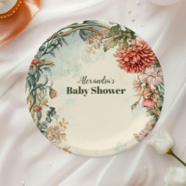 Baby in Bloom-Floral-Wildblume Pappteller