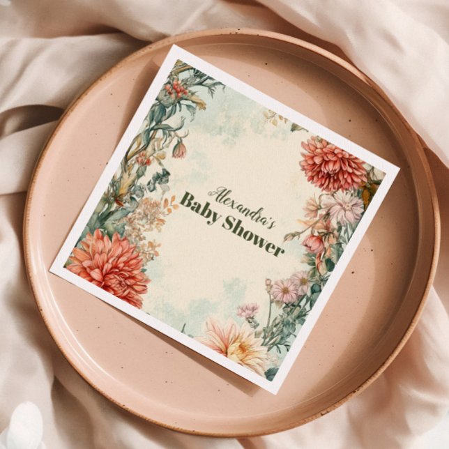 Baby in Bloom-Floral-Wildblume Serviette (Von Creator hochgeladen)