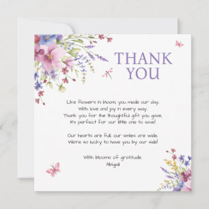 BABY IN BLOOM FLORAL WILDBLUMEN BABY DUSCHE DANKESKARTE