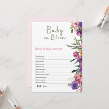 Baby in Bloom Floral Wünsche für Babydusche
