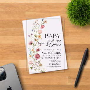 Baby in Bloom Florale Acryl-Einladung Acryleinladungen