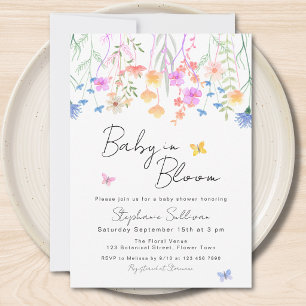 Baby In Bloom Florale Babyparty Einladung