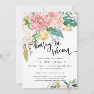 Baby in Bloom   Florale Babyparty-Einladung