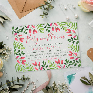 Baby In Bloom Florale Babyparty-Einladung Acryleinladungen