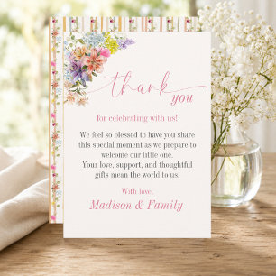 Baby in Bloom Florale Dankeskarten zur Babyparty Einladung