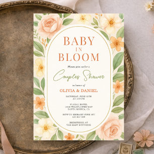 Baby in Bloom Florale Paarbaby Shower Einladung