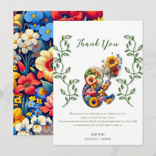 Baby in Bloom Florale Ranken Baby Shower Danke Einladung