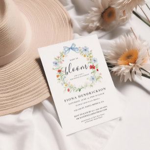 Baby in Bloom Floraler Kranz Baby Shower Einladung