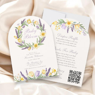 Baby in Bloom Floraler Tor Baby Shower Einladung