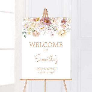 Baby in Bloom Florals Baby Dusche Willkommen Poster