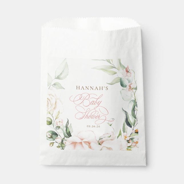 Baby in Bloom Florals Babyparty Geschenktütchen (Vorderseite)