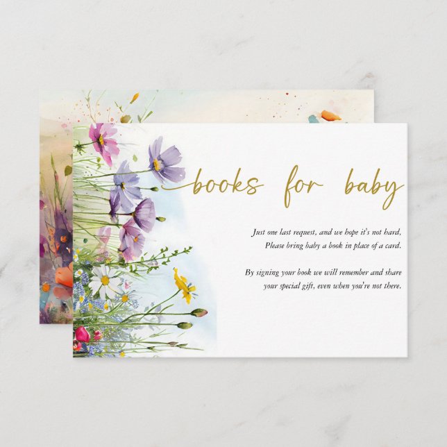 Baby in Bloom | Frühlingsflorale Bücher für Baby Begleitkarte (Vorne/Hinten)
