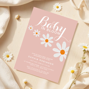 Baby in Bloom Gänseblümchen Mädchen Baby Shower Ei Einladung