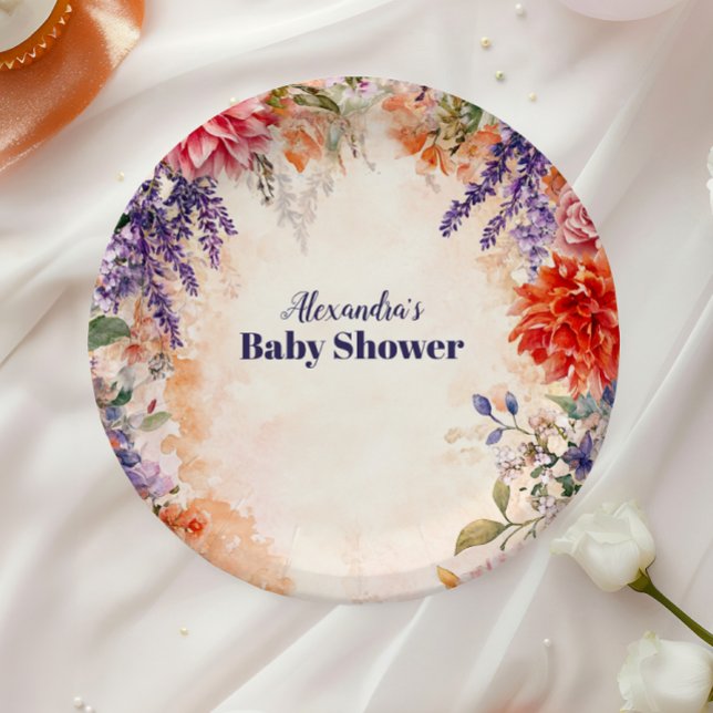 Baby in Bloom Garden Baby Dusche Pappteller (Von Creator hochgeladen)