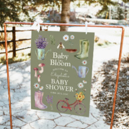 Baby in Bloom Garden Babydusche Begrüßungszeichen Poster