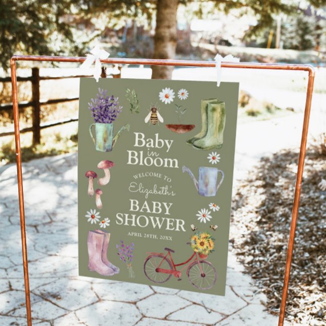Baby in Bloom Garden Babydusche Begrüßungszeichen Poster (Von Creator hochgeladen)