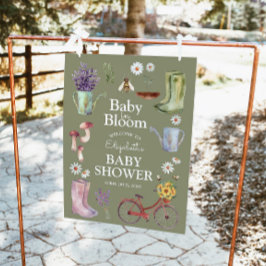 Baby in Bloom Garden Babydusche Begrüßungszeichen Poster