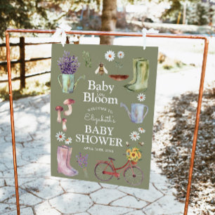 Baby in Bloom Garden Babydusche Begrüßungszeichen Poster