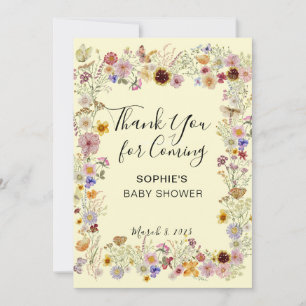 Baby in Bloom Garden Butterflies Babydusche Dankeskarte
