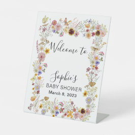 Baby in Bloom Garden Butterflies Babydusche Sockelschild