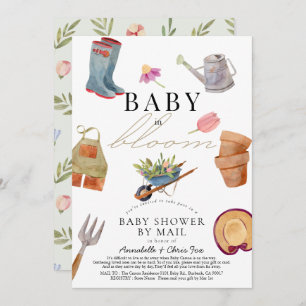 Baby in Bloom Garening Tools Kinderdusche per Mail Einladung