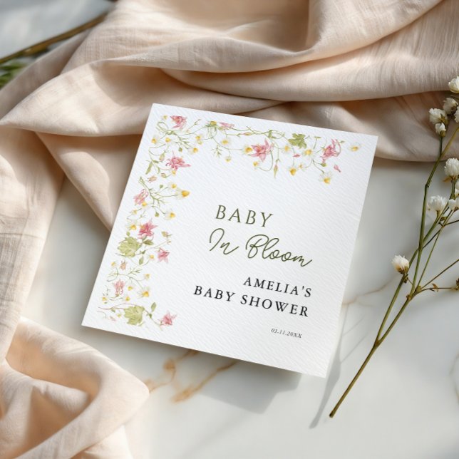 Baby In Bloom Garten Script Blumen Serviette (Von Creator hochgeladen)