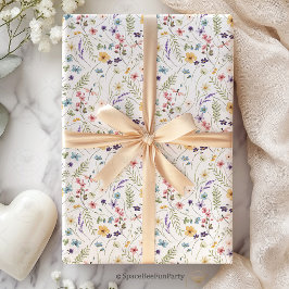 Baby in Bloom Garten Wildblumen Baby Shower Geschenkpapier