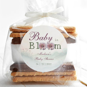 Baby in Bloom Gerber Daisies Baby Shower Runder Aufkleber