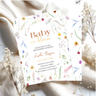 Baby in Bloom geschlechtsneutrale Babyparty Einladung