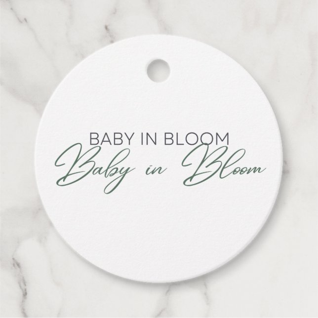 Baby in Bloom - Gipskraut Geschenkanhänger (Vorderseite)