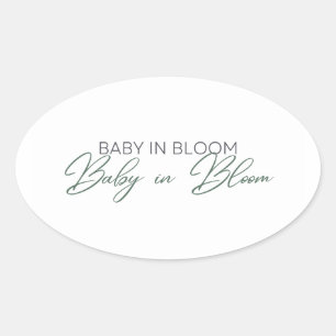 Baby in Bloom - Gipskraut Ovaler Aufkleber