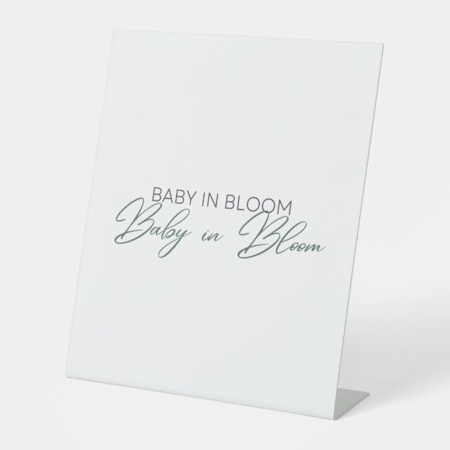 Baby in Bloom - Gipskraut Sockelschild (Vorderseite)