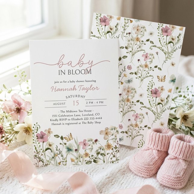 Baby in Bloom Girl Baby Shower Einladung (Von Creator hochgeladen)