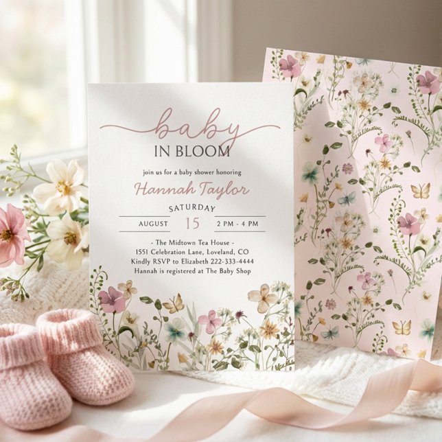 Baby in Bloom Girl Baby Shower Einladung (Von Creator hochgeladen)