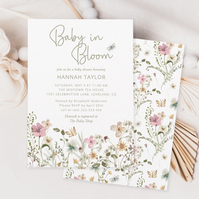 Baby in Bloom Girl Baby Shower Einladung (Von Creator hochgeladen)