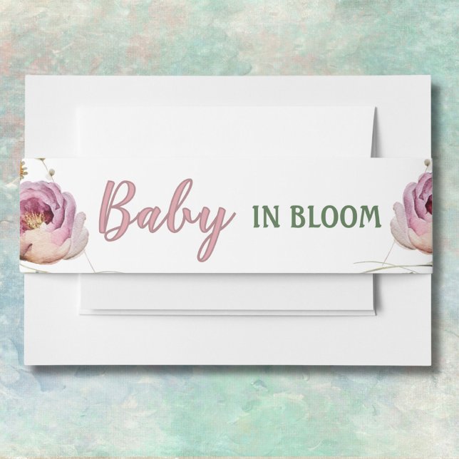 Baby in Bloom Girl Baby Shower Einladungsbanderole (Von Creator hochgeladen)