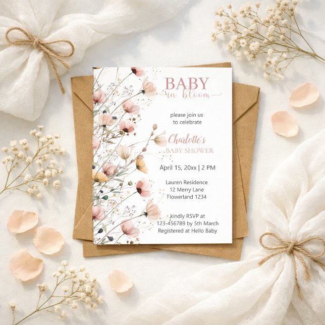 baby in bloom girl baby shower invitation einladung (Von Creator hochgeladen)