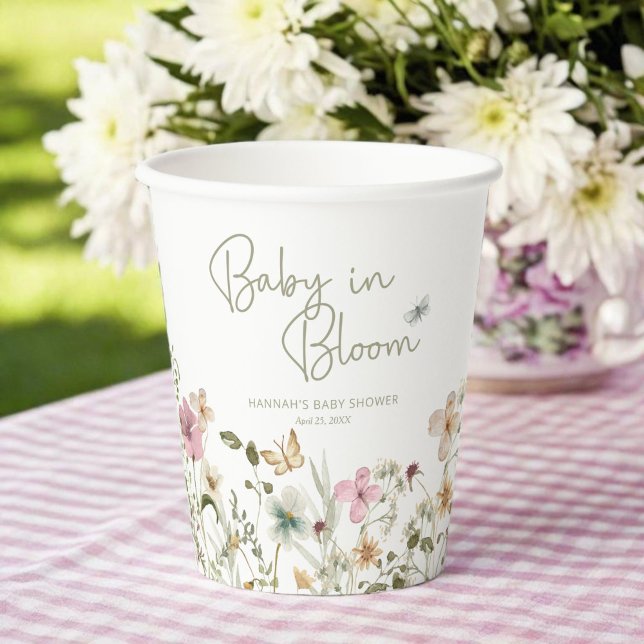 Baby in Bloom Girl Baby Shower Pappbecher (Von Creator hochgeladen)