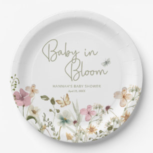Baby in Bloom Girl Baby Shower Pappteller