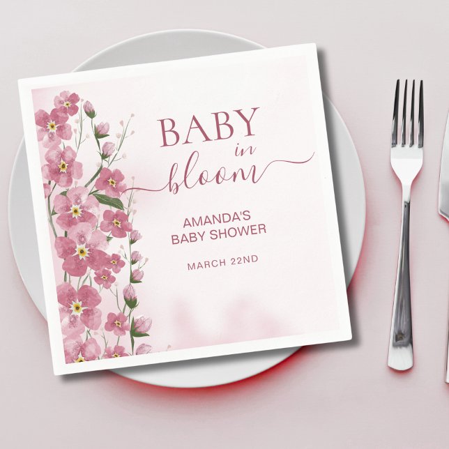 Baby in Bloom Girl Pink Blumendusche Serviette (Von Creator hochgeladen)